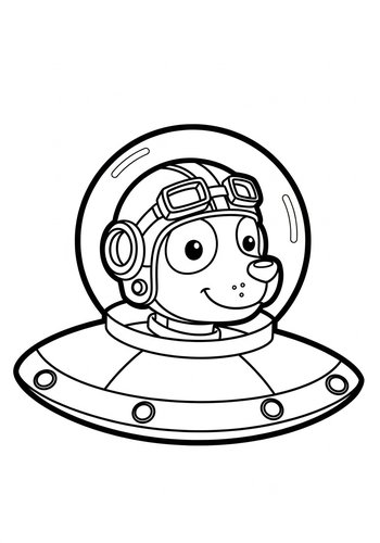 Dog In Space Coloring Page