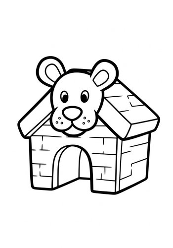 Doghouse Coloring Page: A Canine Castle
