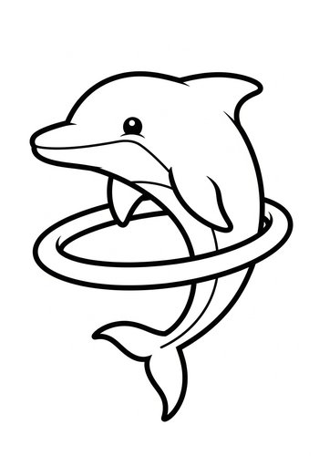 Dolphin Coloring Page - Ocean Fun