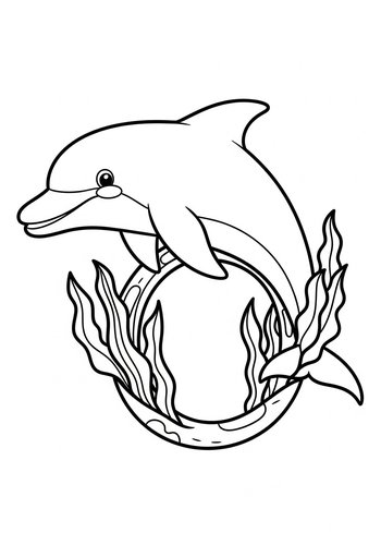 Dolphin Coloring Page For Kids