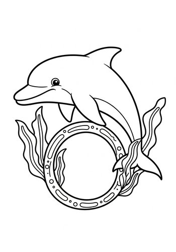 Dolphin Coloring Page For Kids