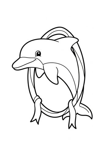 Dolphin Fun: Coloring Page Adventure