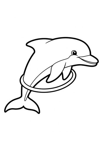Dolphin Hoop Fun: A Coloring Page Adventure