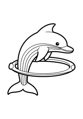 Dolphin Hula Hoop Coloring Page