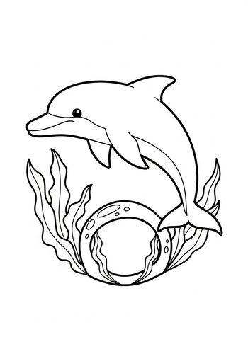Dolphin's Delight: Ocean Adventure Coloring Page