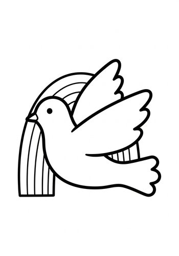 Coloring Page: Dove And Rainbow Coloring Page