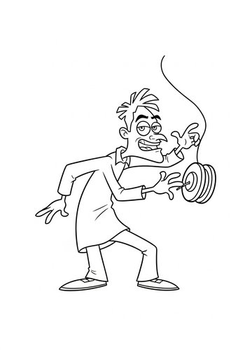 Dr. Doofenshmirtz Playing With A Yo-yo Coloring Page