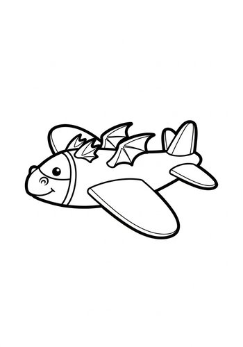 Dragon Plane Coloring Page: Soar Into Fun