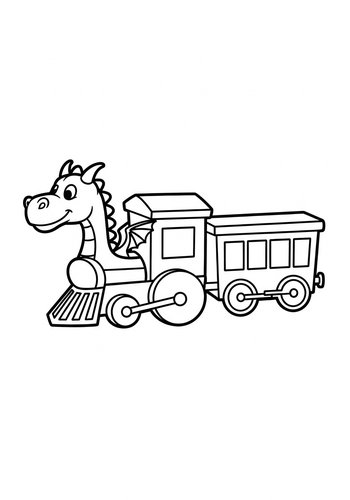 Dragon Train Coloring Page: Magical Journey Awaits