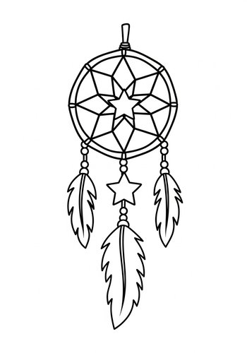 Dreamcatcher Coloring Page For Relaxation
