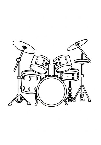 Drum Set Coloring Page Fun
