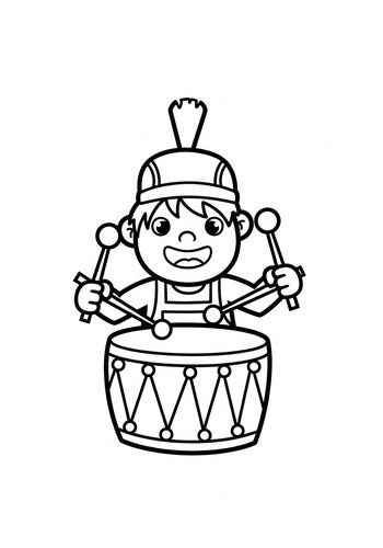 Drummer Boy Coloring Page: Musical Fun