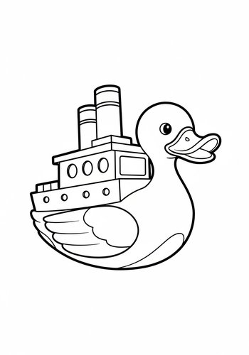 Duck Boat Coloring Page For Kids