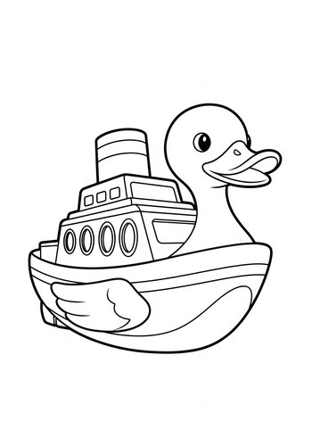 Duck Boat Coloring Page: Nautical Fun