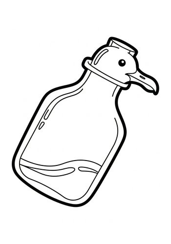 Duck Bottle Coloring Page Fun