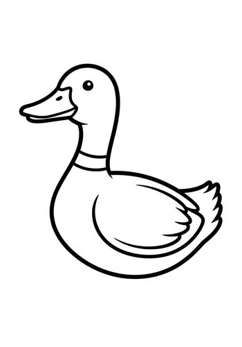 Duck Coloring Page: Fun Aquatic Bird Design