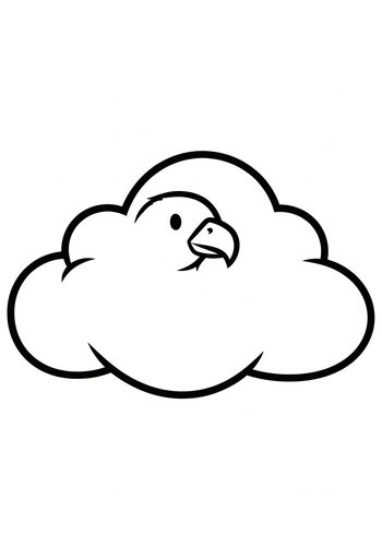 Eagle Cloud Coloring Page: Soaring Skies