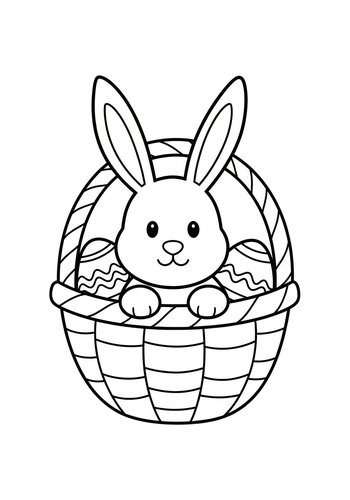 Easter Bunny Basket Coloring Page