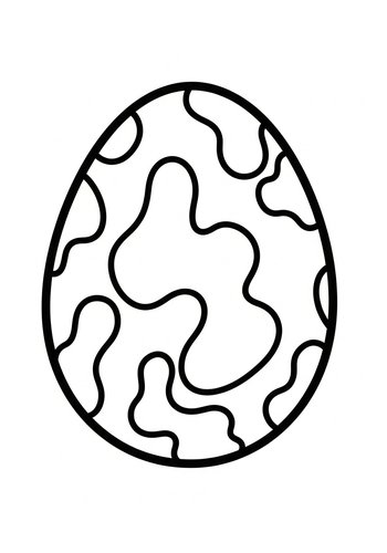 Easter Egg Abstract Coloring Page For Kids