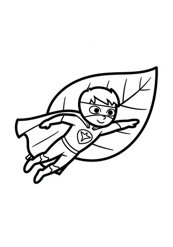 Coloring Page: Eco Superhero Coloring Page: Fly With Nature