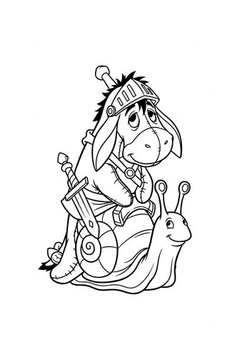 Eeyore's Knightly Quest: A Coloring Adventure With A Snail Steed