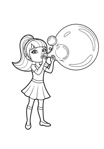 Coloring Page: Elastigirl Blowing Giant Bubbles - Coloring Page Fun