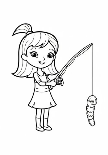 Elastigirl Fishing: Catching Giant Gummy Worms - Coloring Page