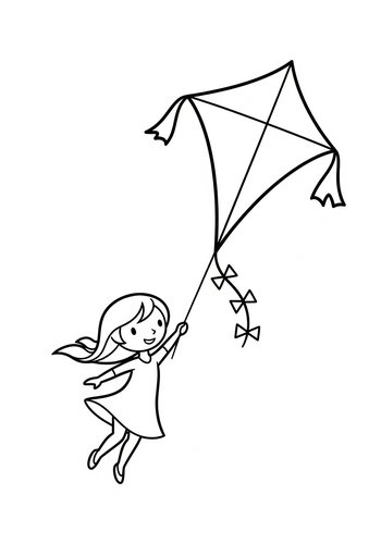 Elastigirl Flying A Kite Shaped Like Herself - Coloring Page Fun