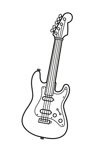 Electric Guitar Coloring Page For Music Lovers
