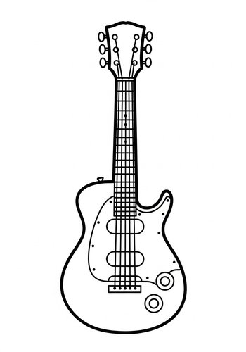 Electric Guitar Coloring Page For Rock Fans