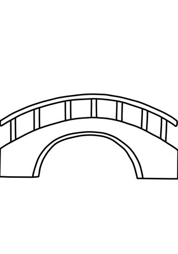 Elegant Arch Bridge Coloring Page