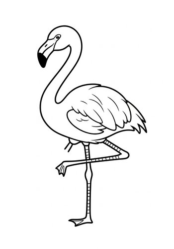 Elegant Flamingo Coloring Page