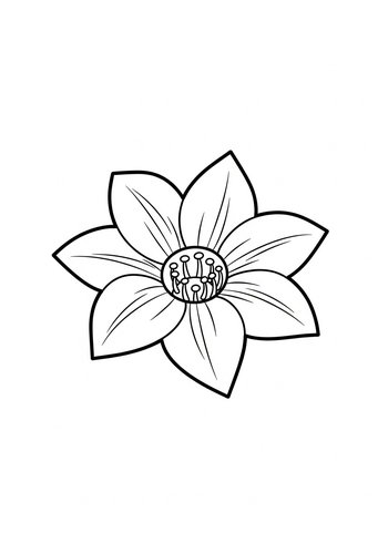 Elegant Flower Coloring Page For Kids