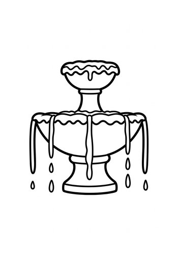 Elegant Fountain Coloring Page