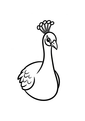 Elegant Peacock Coloring Page For Kids