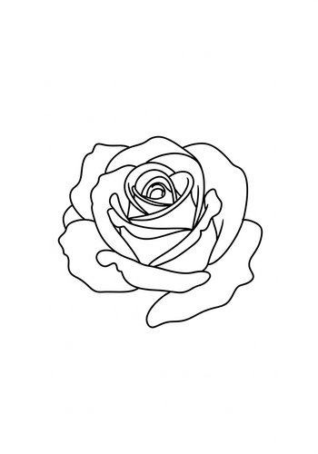 Coloring Page: Elegant Rose Coloring Page: A Floral Delight