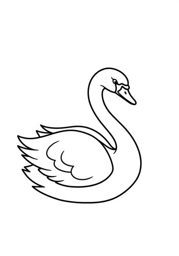Elegant Swan Coloring Page For Kids