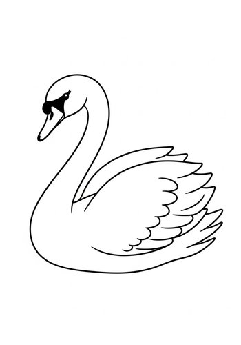Elegant Swan Coloring Page For Kids
