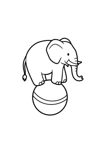 Elephant Balancing Act Coloring Page