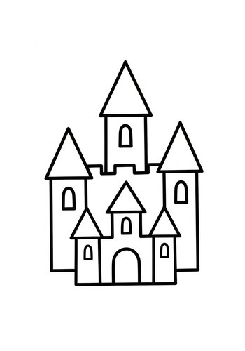Enchanted Castle Coloring Page: A Royal Adventure