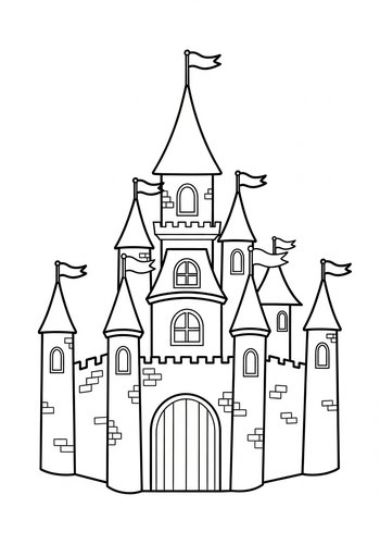 Enchanted Castle Coloring Page For Kids