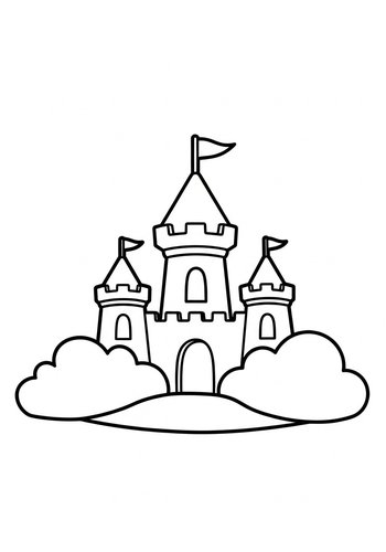 Enchanted Castle Coloring Page For Kids