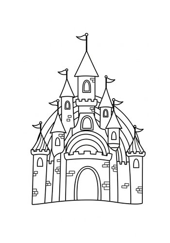 Enchanted Castle Coloring Page For Kids