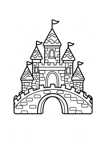 Enchanted Castle Coloring Page For Kids