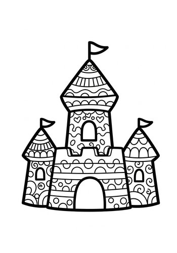 Enchanting Castle Coloring Page For Kids