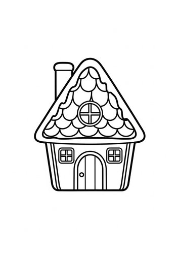 Enchanting Gingerbread House Coloring Page
