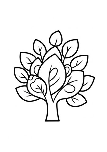 Enchanting Leafy Tree Coloring Page