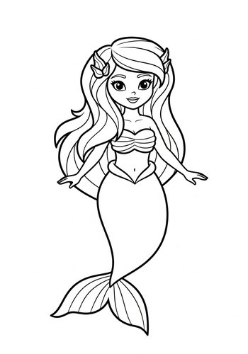 Enchanting Mermaid Coloring Page: Dive Into Creativity