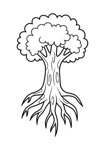 Enchanting Tree Coloring Page For Kids