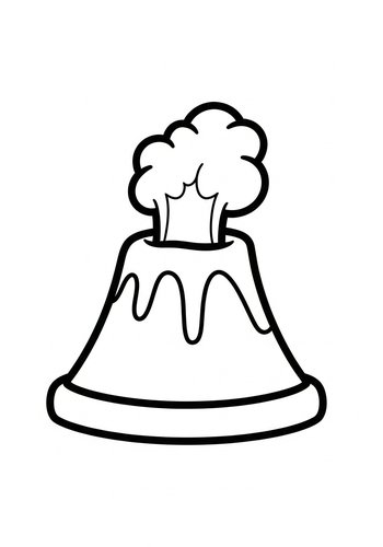 Erupting Volcano Coloring Page For Kids